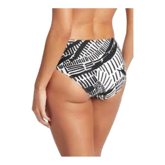 Sea Level Womens Black White Mid Bikini Bottoms Black Size 6 - Picture 2 of 7